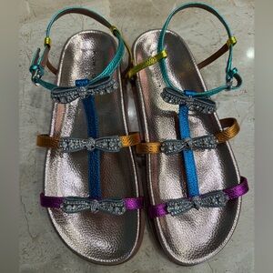 Kurt Geiger Sandals with Rhinestone Bow Accents 39,  NEW